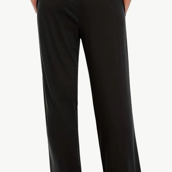 NWOT Yoga Pants, Pleated High Waist Loose Slant Pocket Wide Leg Dark Gray SZ XXL - Picture 1 of 10